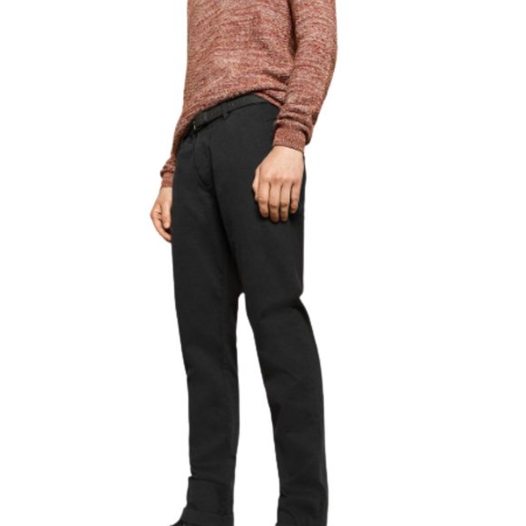 Zara Man Travel Sports Dept. Men's Slim Chino Trouser With Belt Black Size 30 - Picture 1 of 7